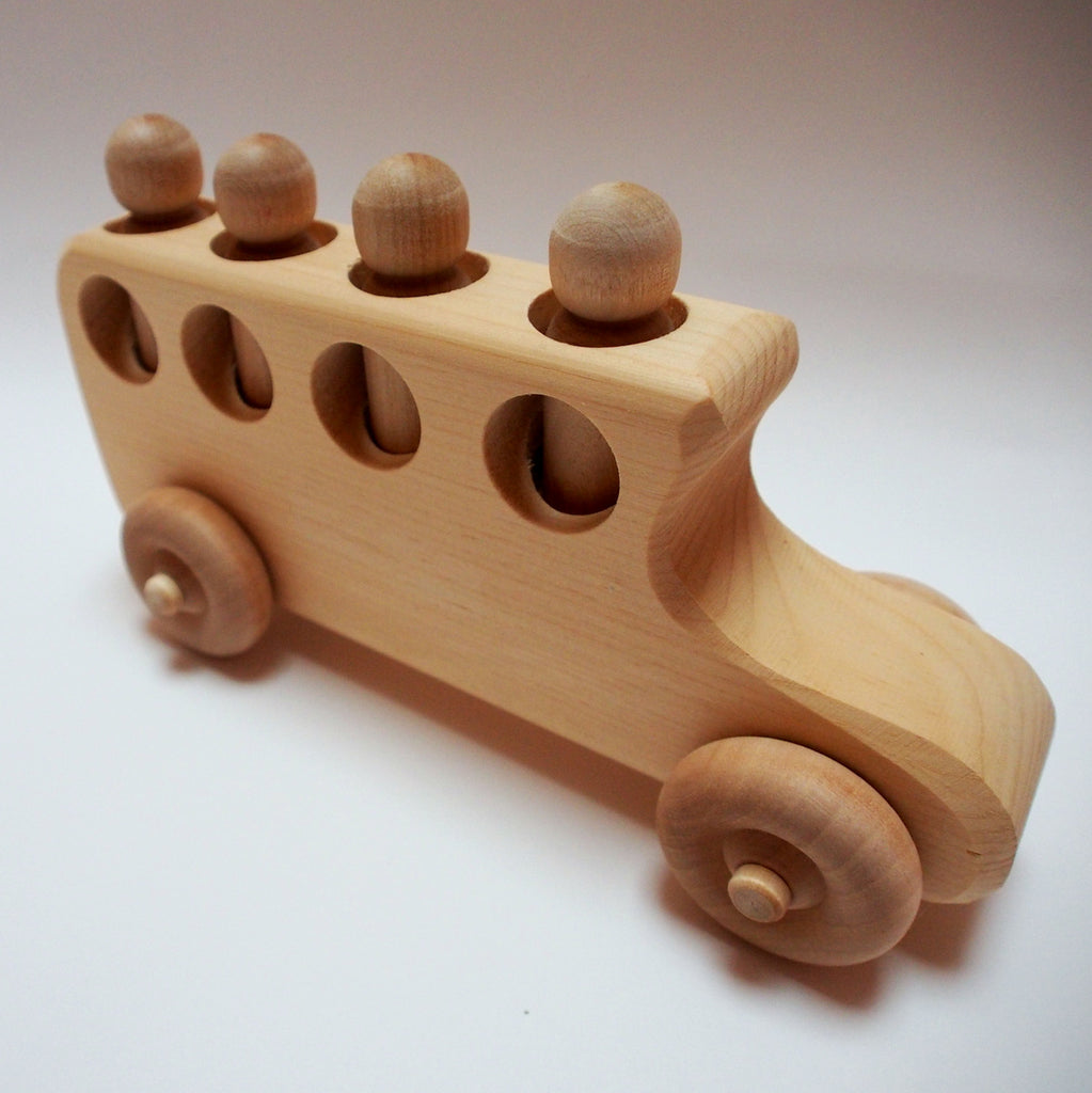 Wooden school hot sale bus toy